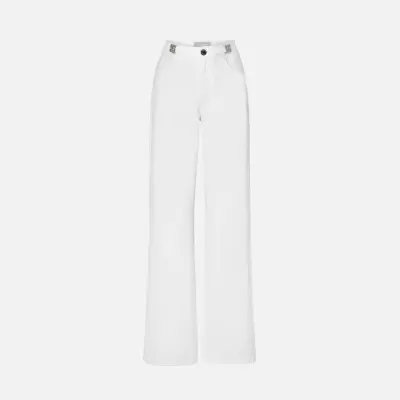 Calças de ganga com aplicações na cintura Scripta