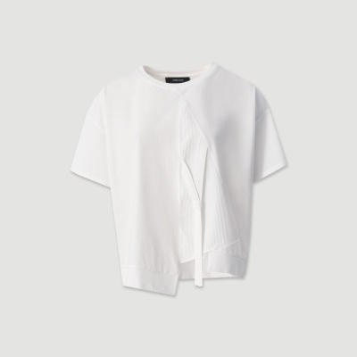 T-shirt com Detalhe Plissado Ferrache