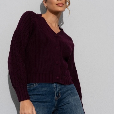 Casaco de malha com manga trabalhada Ferrache