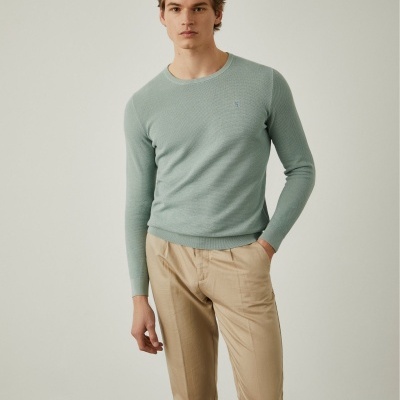 Camisola malha estruturada com gola redonda Lion of Porches