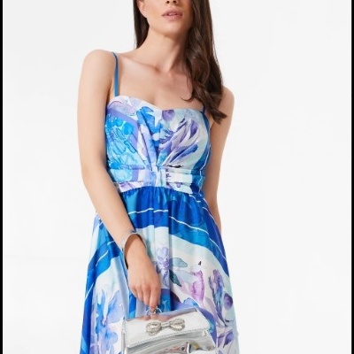 Vestido Longo Estampado Foulard Rinascimento