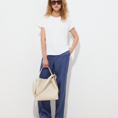 Blusa fluida manga curta Decenio