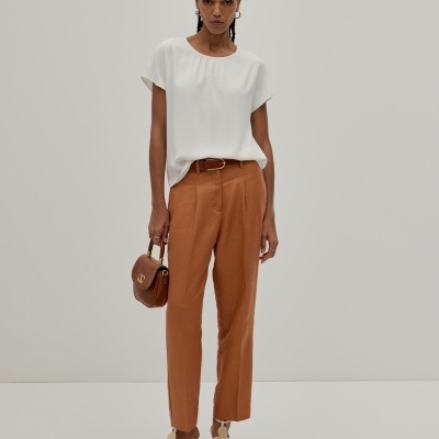 Blusa fluida manga curta Decenio