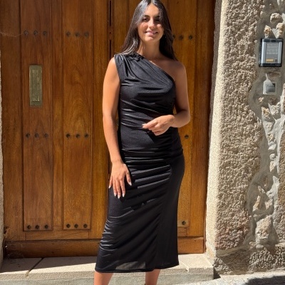 Vestido midi com Strass Moncho Heredia