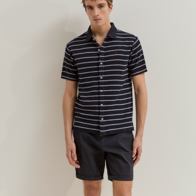 Polo camisa às riscas de manga curta Lion of Porches