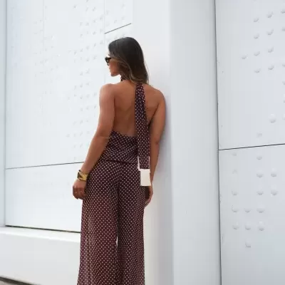 Calças Haze de perna larga em chiffon Sahoco