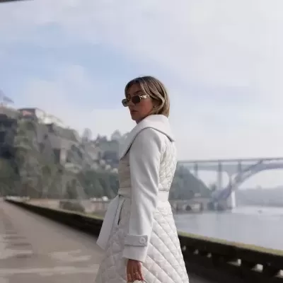 Casaco com encaixes em acolchoado Scripta