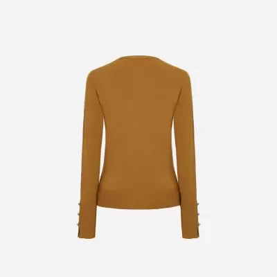 Casaco decote em V com botões metálicos SC