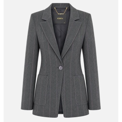 Blazer com risca diplomárica e bolsos patch Scripta
