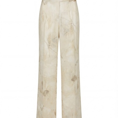 Calça clássica fluída estampada Scripta