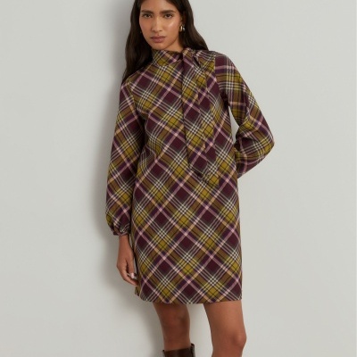 Vestido tartan manga comprida Lion of Porches