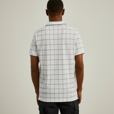 Polo slim fit com padrão quadrados Lion of Porches