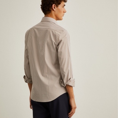 Camisa Slim Fit em tecido com padrão de quadrados Lion of Porches