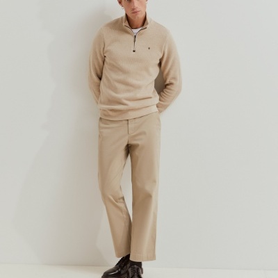 Camisola em malha texturada com carcela Lion of Porches