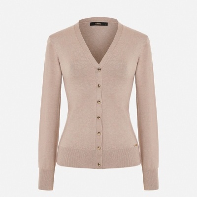 Casaco com detalhe na manga e gola em V Scripta