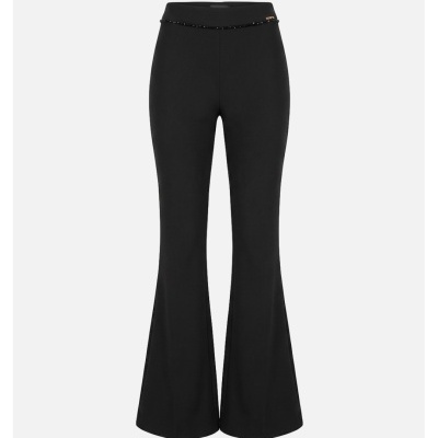 Calça corte boca de sino com pormenor de missangas Scripta
