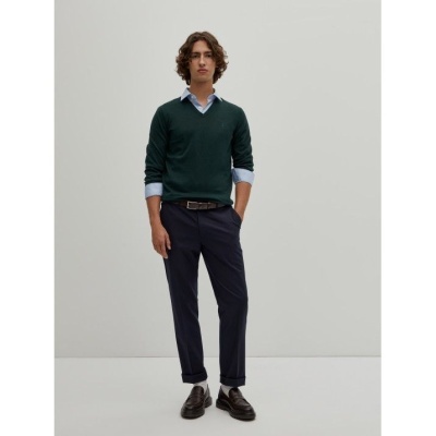 Pullover decote em V algodão e caxemira Decenio