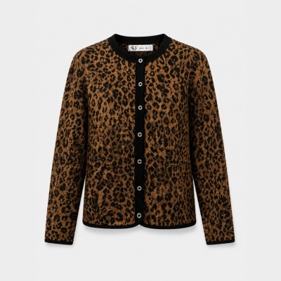 Casaco de malha animal print SMF