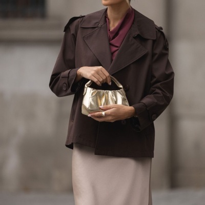 Gabardine curta em trespasse Ferrache