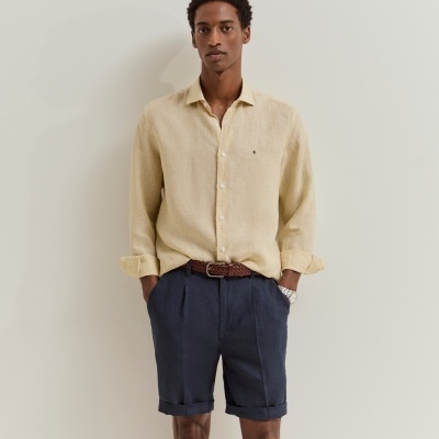 Camisa slim fit em linho Lion of Porches