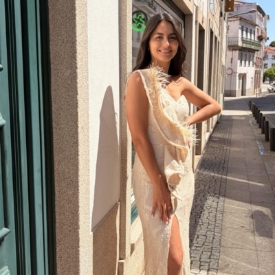 Vestido comprido lantejoulas Moncho Heredia