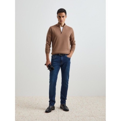 Camisola de algodão e caxemira com fecho Decenio