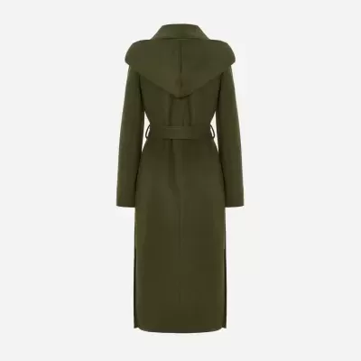 Casaco comprido com capuz e cinto Scripta