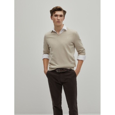 Pullover decote em V algodão e caxemira Decenio