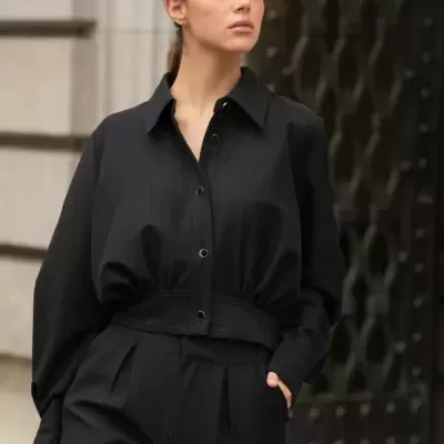 Camisa com Cintura Franzida Spaccio