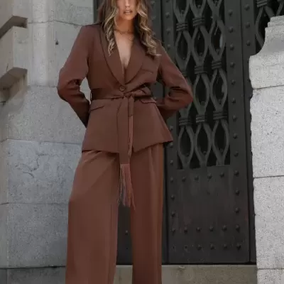 Conjunto 2 peças: blazer+ calças franjas Spaccio by Cristina