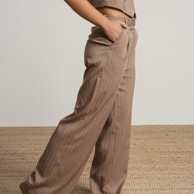 Calças listradas cintado SMF