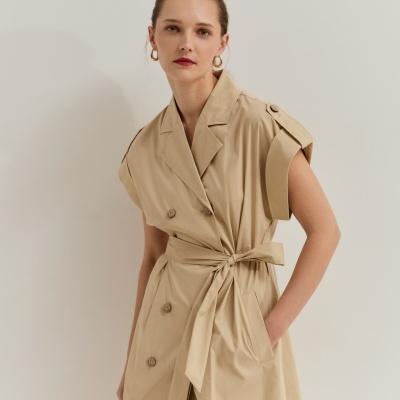 Vestido gabardine com cinto Lion of Porches