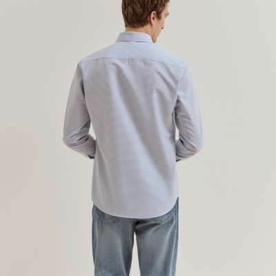 Camisa slim fit de algodão às riscas Lion of Porches