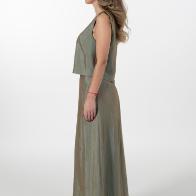 TOP DE ORGANZA COM EFEITO BICOLOR ANA SOUSA