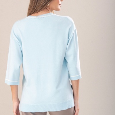 Camisola de malha fluida com detalhe de tira a contrastar Ferrache