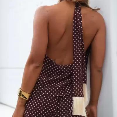 Top Nectar halter em chiffon Sahoco