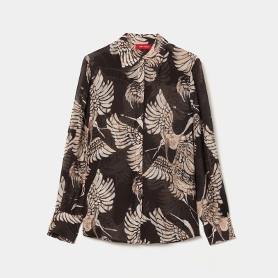 Camisa fluída estampada com motivo de asas Lion of Porches