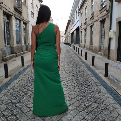 VESTIDO LONGO DE CERIMONIA MONCHO HEREDIA