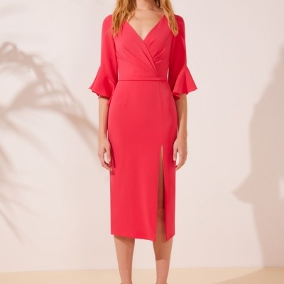 Vestido com decote cruzado Arggido