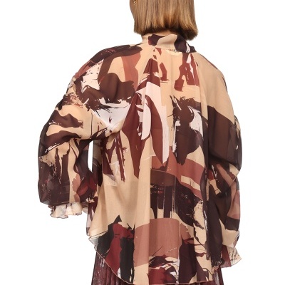 Blusa fluída estampada Sahoco