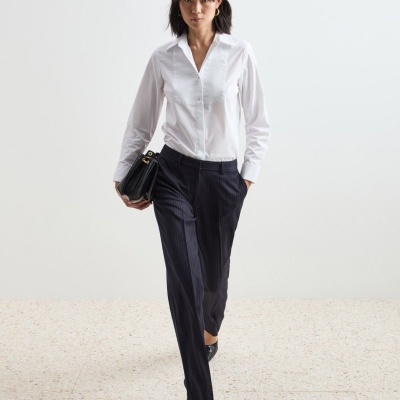 Calças clássicas às riscas regular fit Decenio