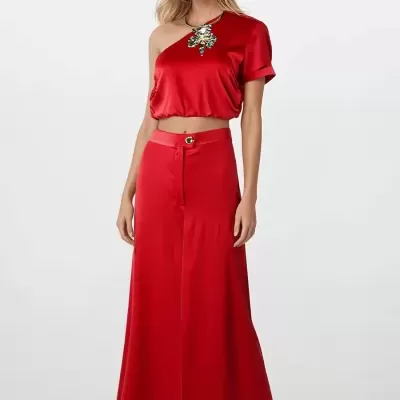 Calças acetinadas largas Sahoco