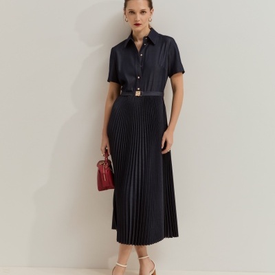 Vestido midi de manga curta Lion of Porches