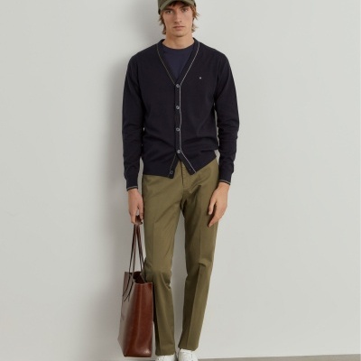 Casaco de malha algodão e caxemira com botões Lion of Porches