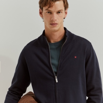 Casaco de malha com fecho em algodão Lion of Porches