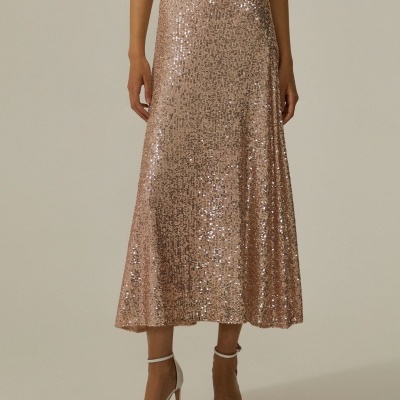 Saia midi de lantejoulas Decenio