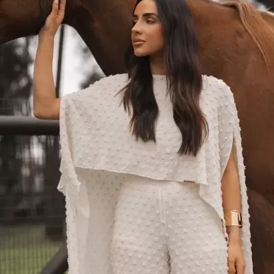 Top Capa em Tecido Texturizado Sahoco