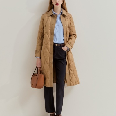 Blusão acolchoado de penas comprido Lion of Porches