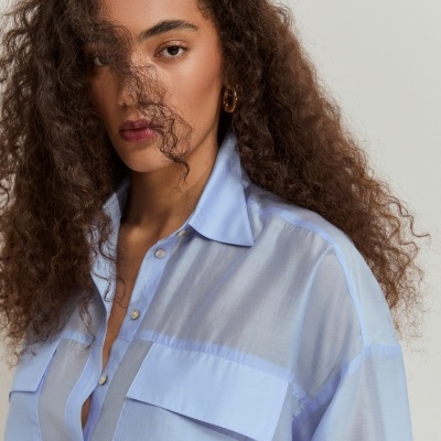 Camisa fluida com liocel Lion of Porches