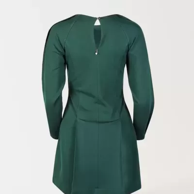 Vestido Curto com Risca nas Mangas Sahoco